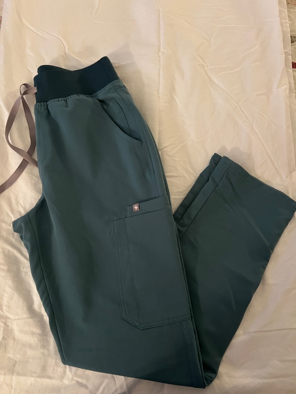 Figs Women's Teal Utility Joggers with Drawstring